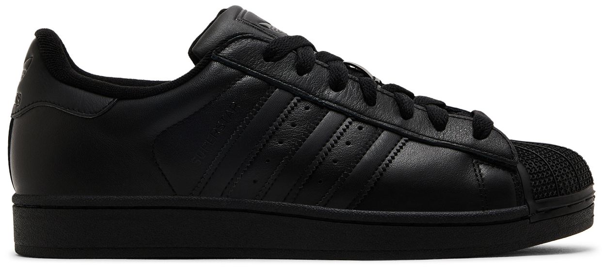 Adidas Originals Men's All Black Superstar II Sneakers, JI0081