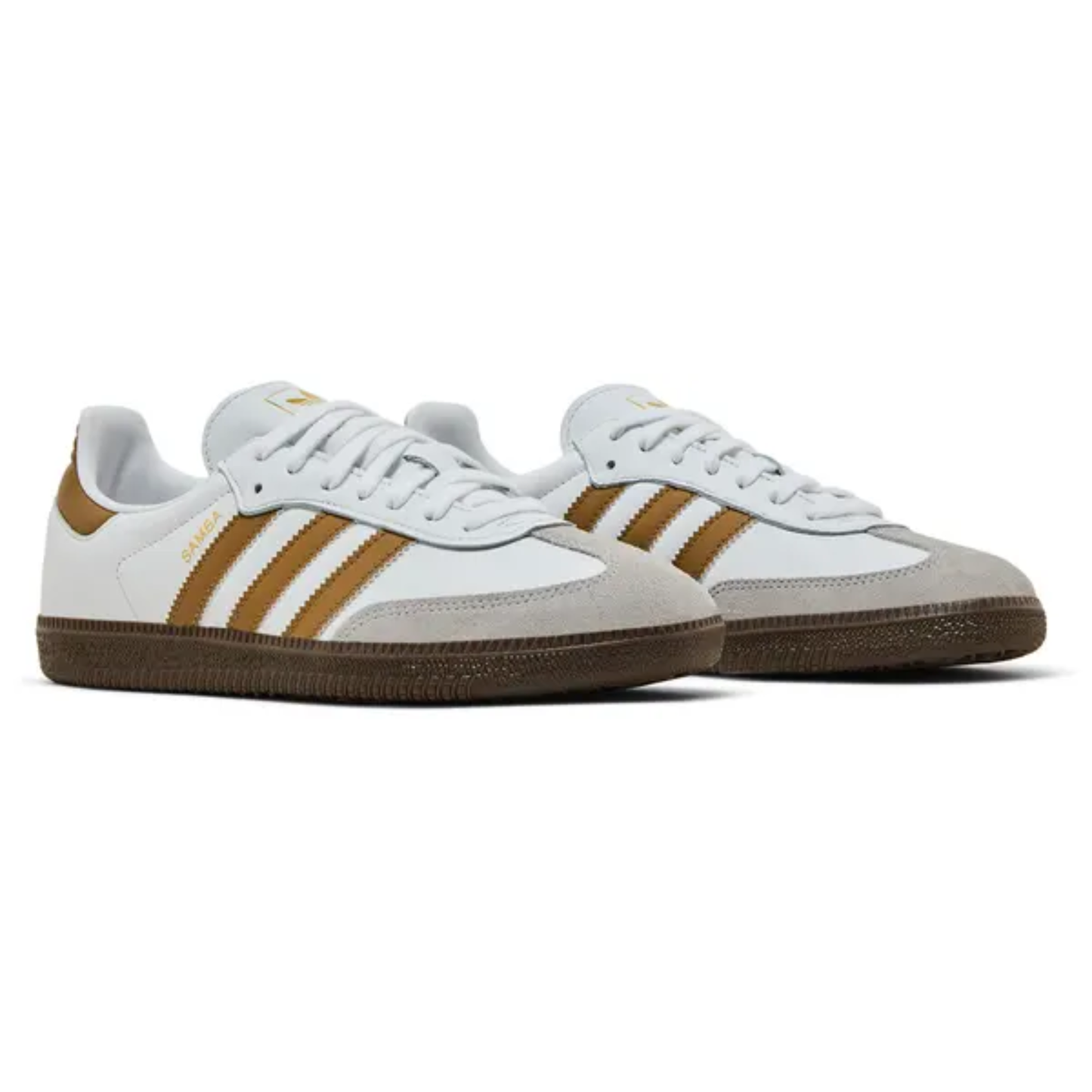 Adidas Originals Men's White/Brown Samba OG Sneakers, JH8796 (No Box)
