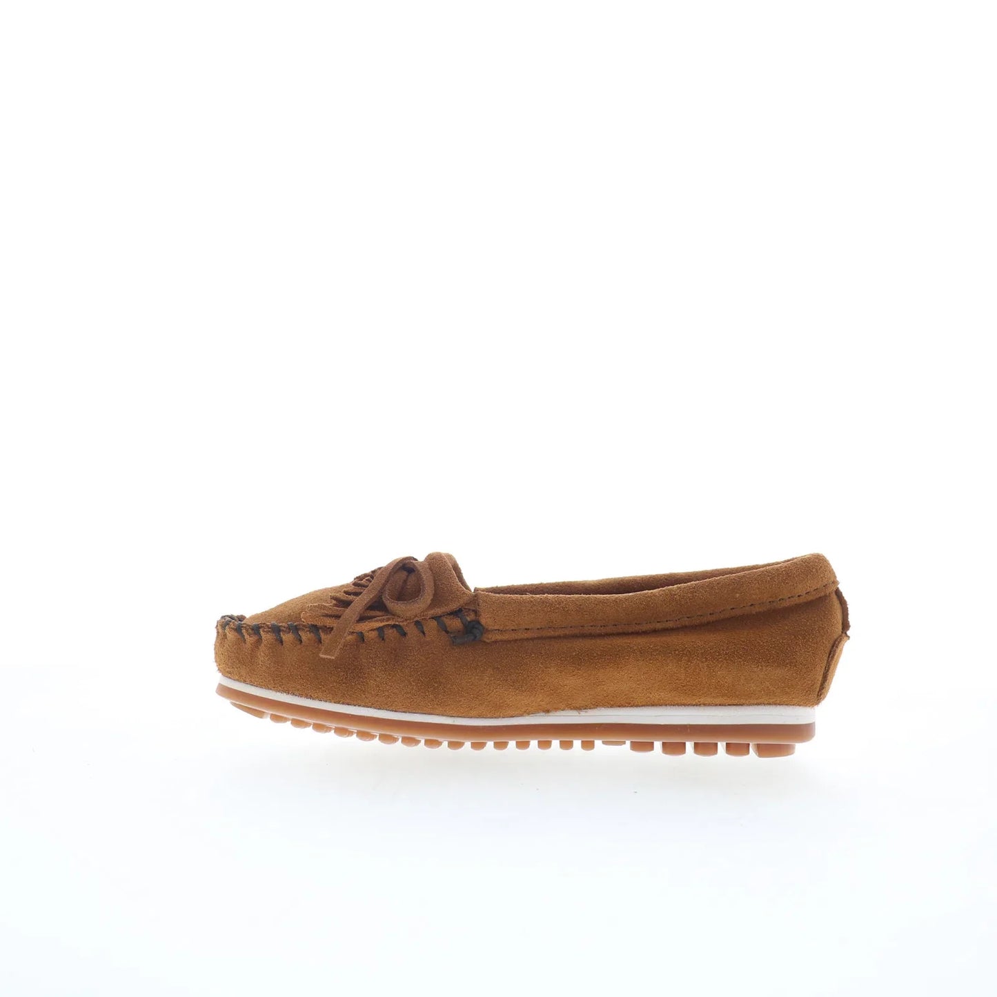 Minnetonka Kilty Plus 4302W Womens Brown Wide Suede Loafer Flats Shoes