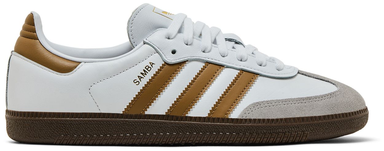 Adidas Originals Men's Samba OG Sneakers, Cloud White / Brown Desert / Clear Granite, JH8796