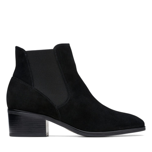 Clarks Amser West 26175876 Womens Black Suede Ankle & Booties Boots