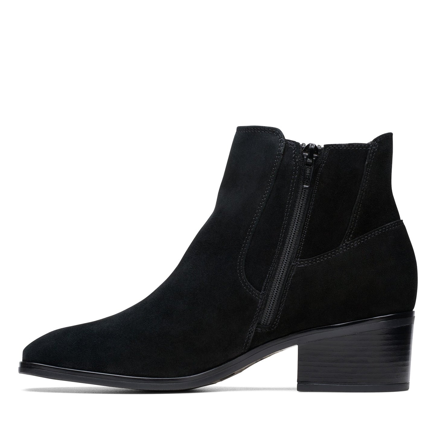 Clarks Amser West 26175876 Womens Black Suede Ankle & Booties Boots