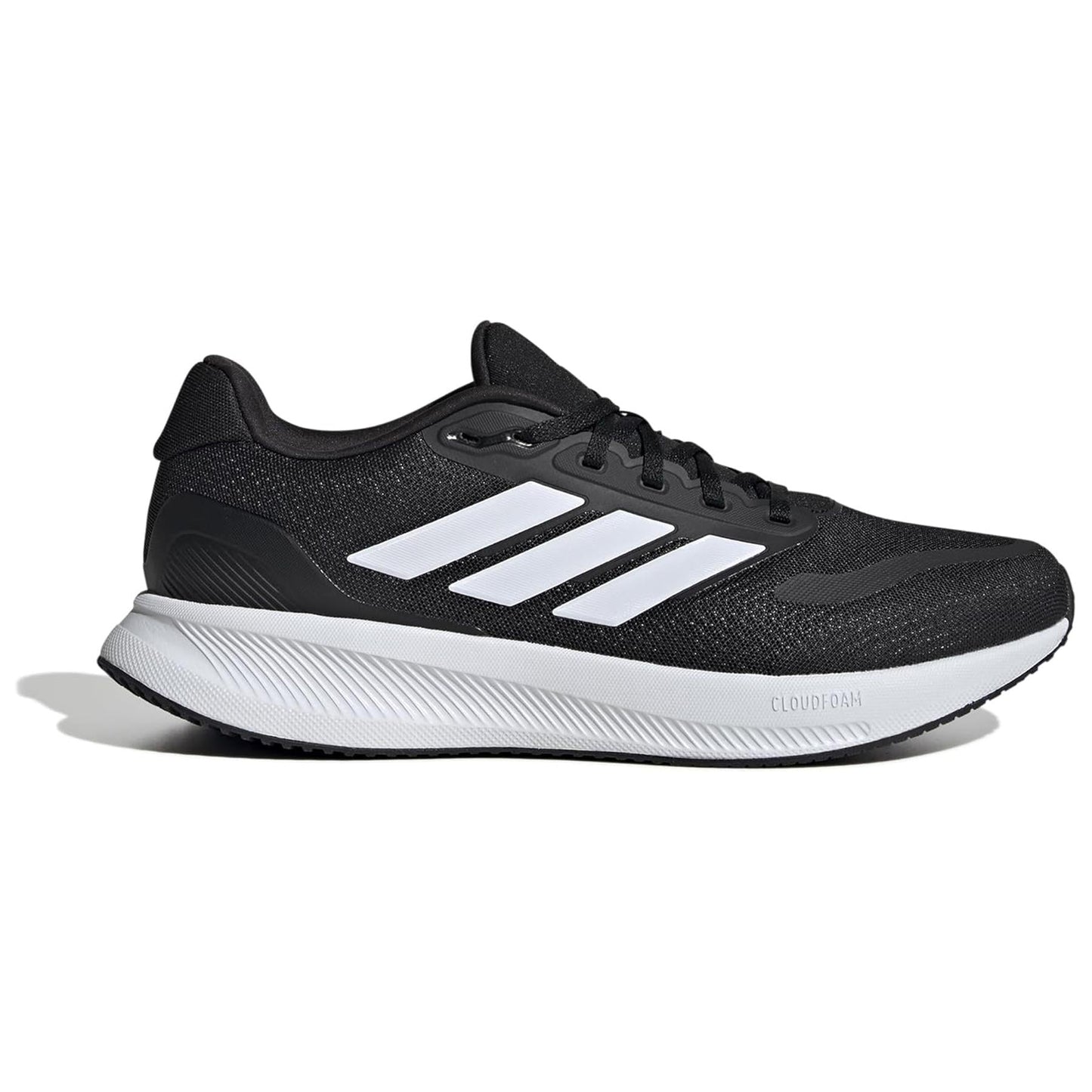 Men's Wide Fit Adidas Runfalcon 5 Walking/Running Trainers - Black/White