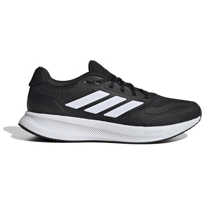 Men's Wide Fit Adidas Runfalcon 5 Walking/Running Trainers - Black/White