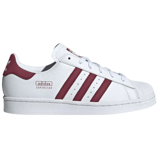 Adidas Originals Women's White/Shadow Red Superstar Sneakers, JH6350 (No Box)