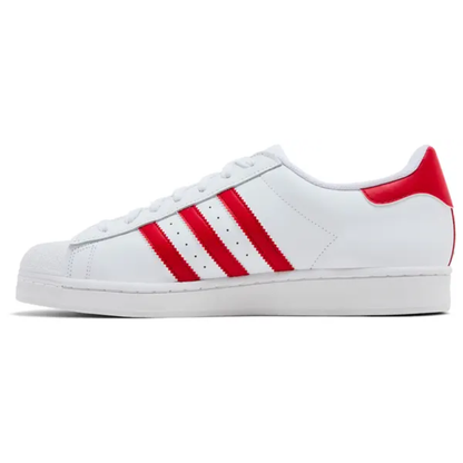 Adidas Originals Men's White/Red Superstar Sneakers, IG9367 (No Box)
