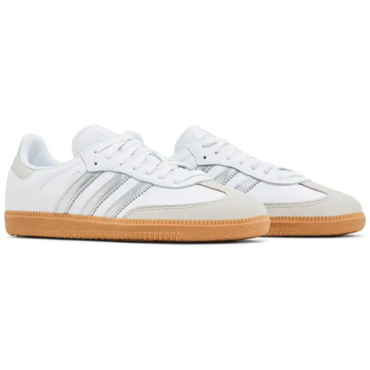 Adidas Originals Women's White/Silver Samba OG Sneakers, JI2725 (No Box)