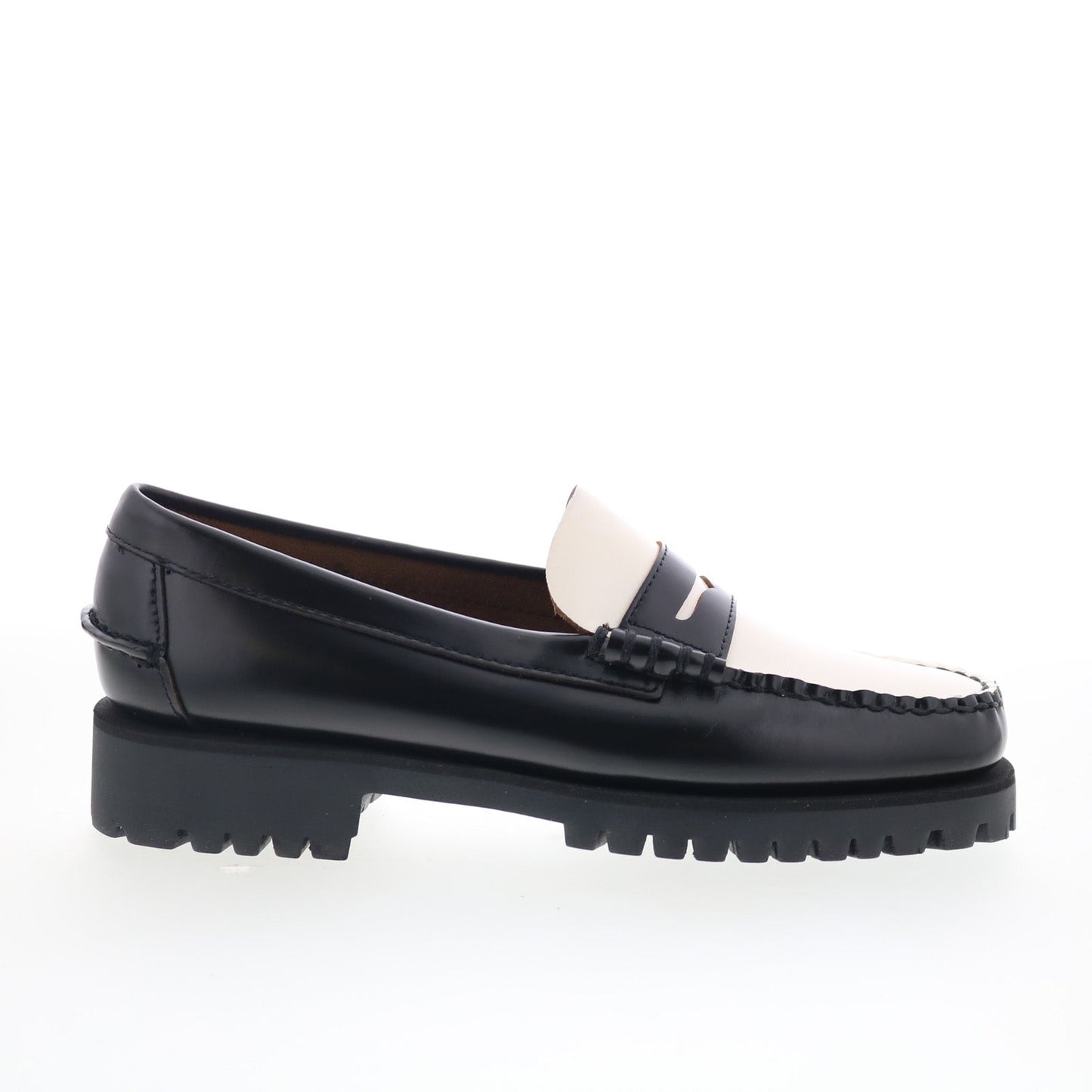 Sebago Dan Lug 7002IJ0-987 Womens Black Loafers & Slip Ons Penny Shoes