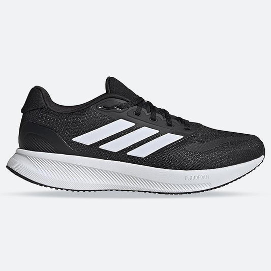 Men's Wide Fit Adidas Runfalcon 5 Walking/Running Trainers - Black/White