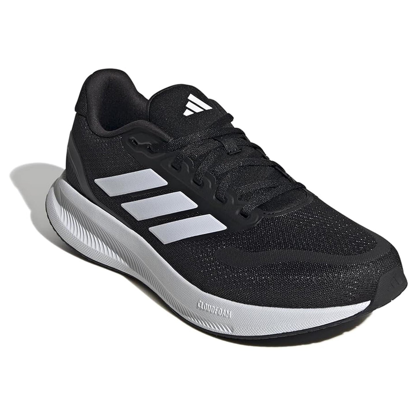 Men's Wide Fit Adidas Runfalcon 5 Walking/Running Trainers - Black/White