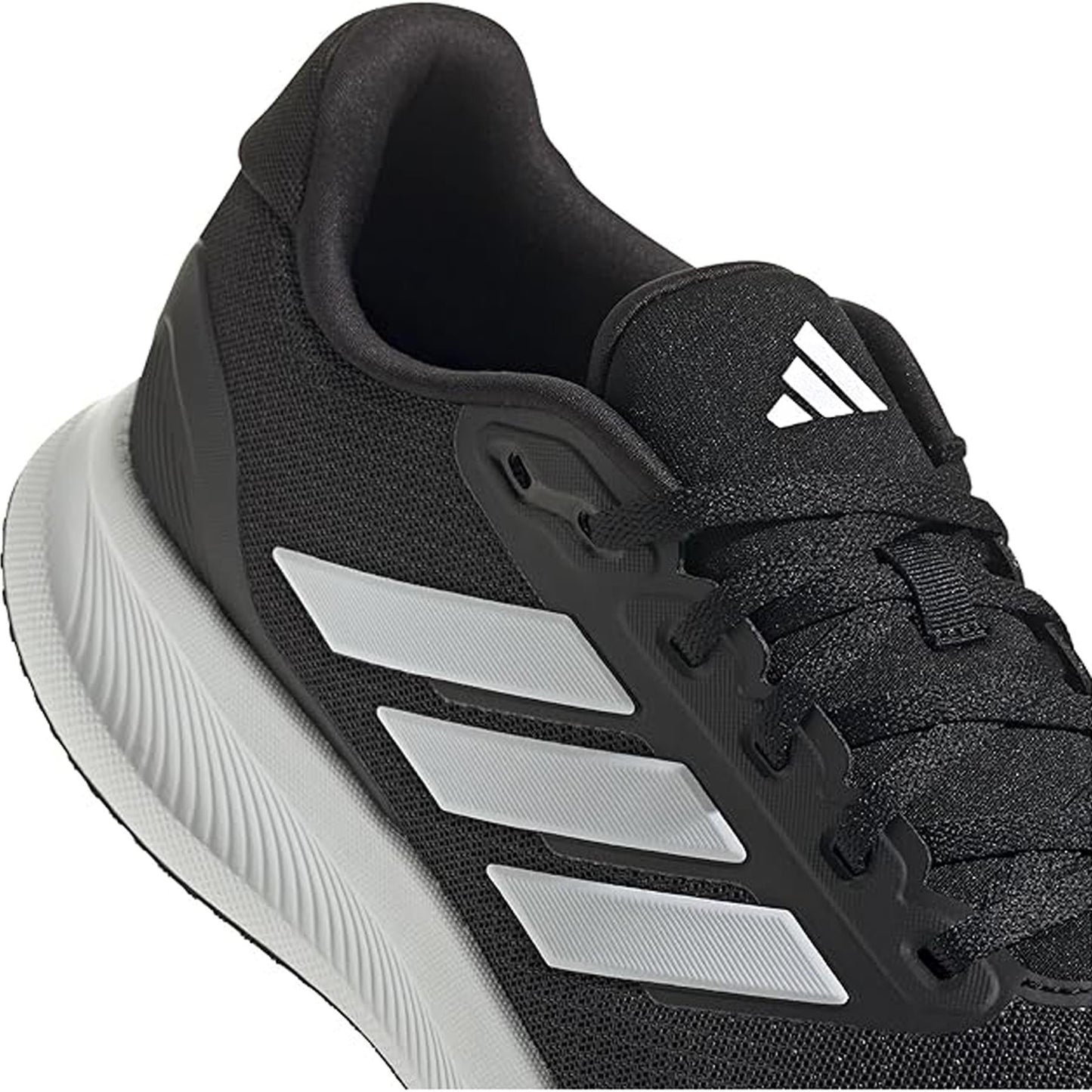 Men's Wide Fit Adidas Runfalcon 5 Walking/Running Trainers - Black/White