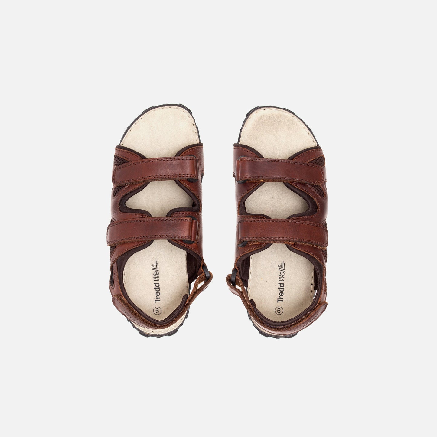 Mens Wide Fit Sandals Ashley Sandals by Tredd Well - Brown