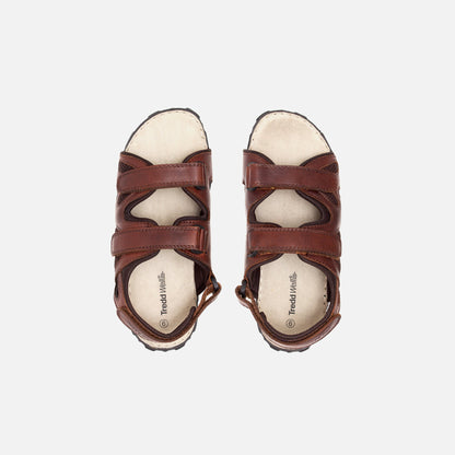 Mens Wide Fit Sandals Ashley Sandals by Tredd Well - Brown