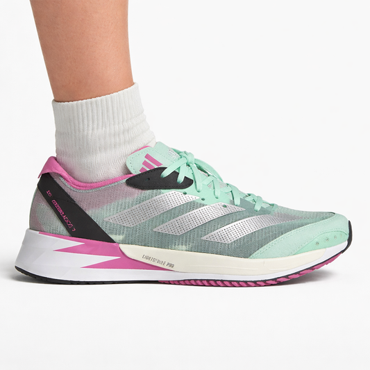 Adidas Women's Green/Silver/Black Adizero Adios 7 Sneakers, GV9062 (No Box)