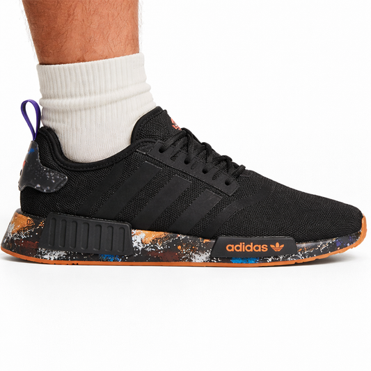 Adidas Originals Men's Black NMD_R1 'Splatter Print' Sneakers, ID9766 (No Box)