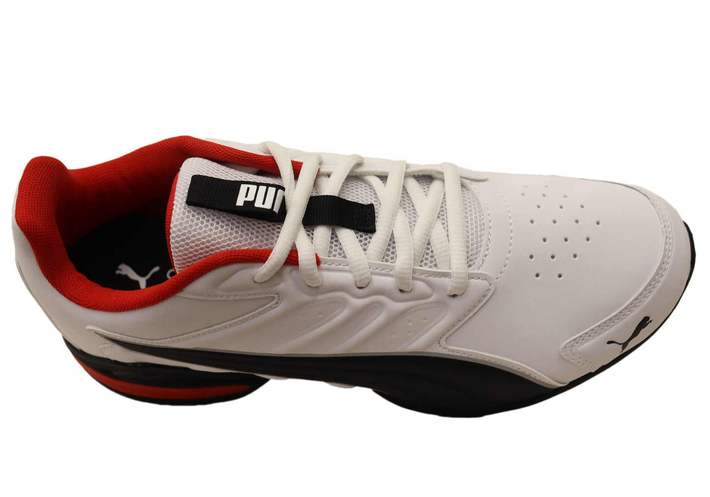 Puma Electro SL Mens Comfortable Lace Up Shoes White Black Red