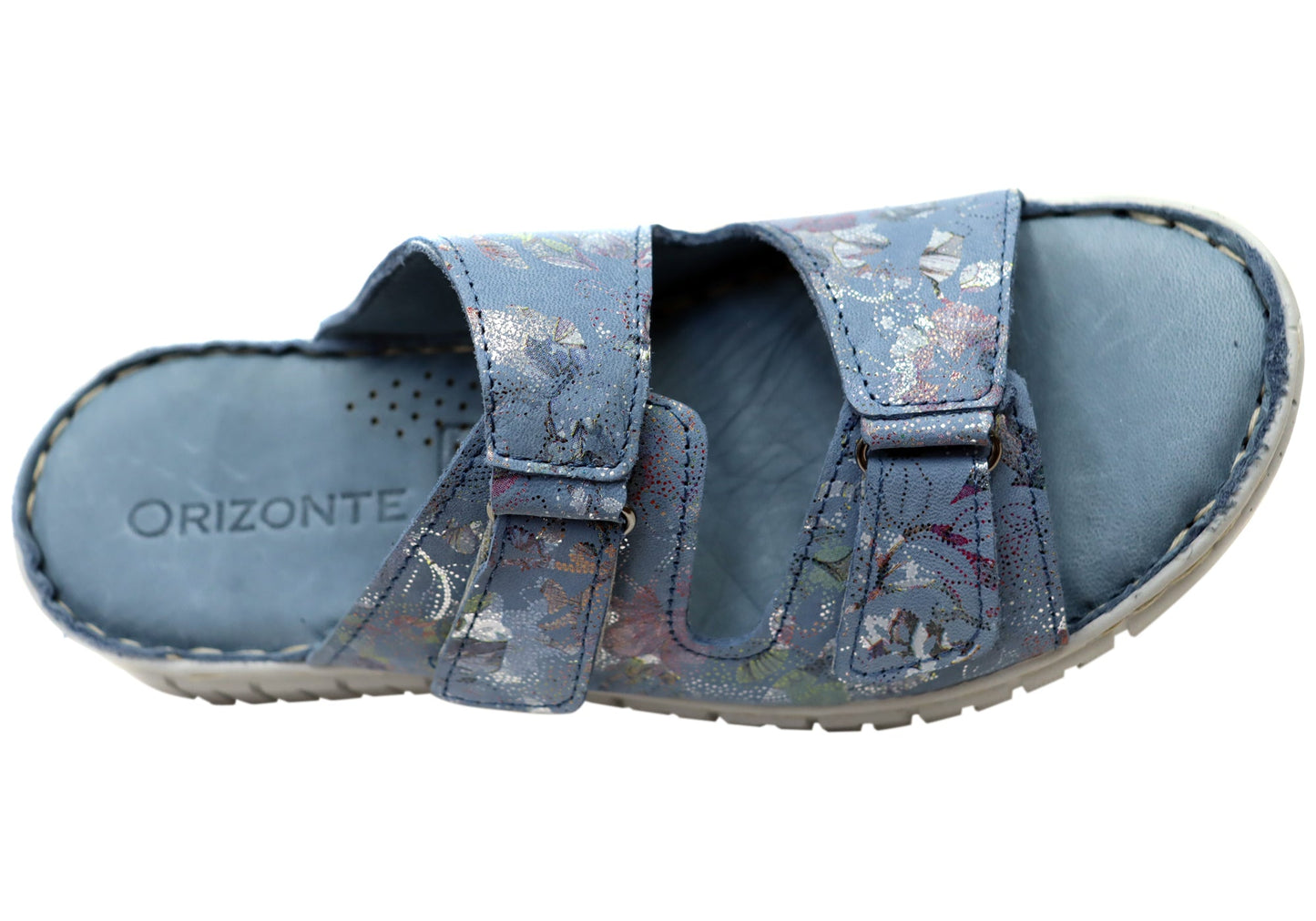 Orizonte Nerine Womens Comfortable European Leather Slides Sandals