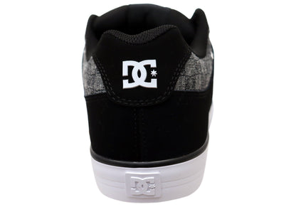 DC Shoes Mens Pure Comfortable Leather Shoes Black Monogram