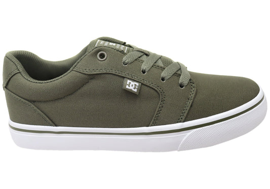 DC Shoes Mens Comfortable Anvil TX Lace Up Shoes Light Olive