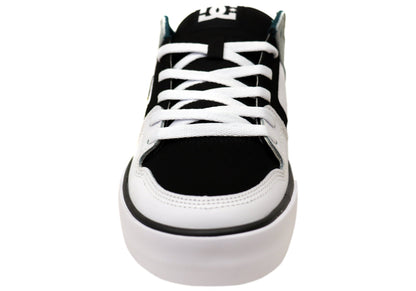 DC Shoes Mens Comfortable Leather Pure Lace Up Shoes New Teal White