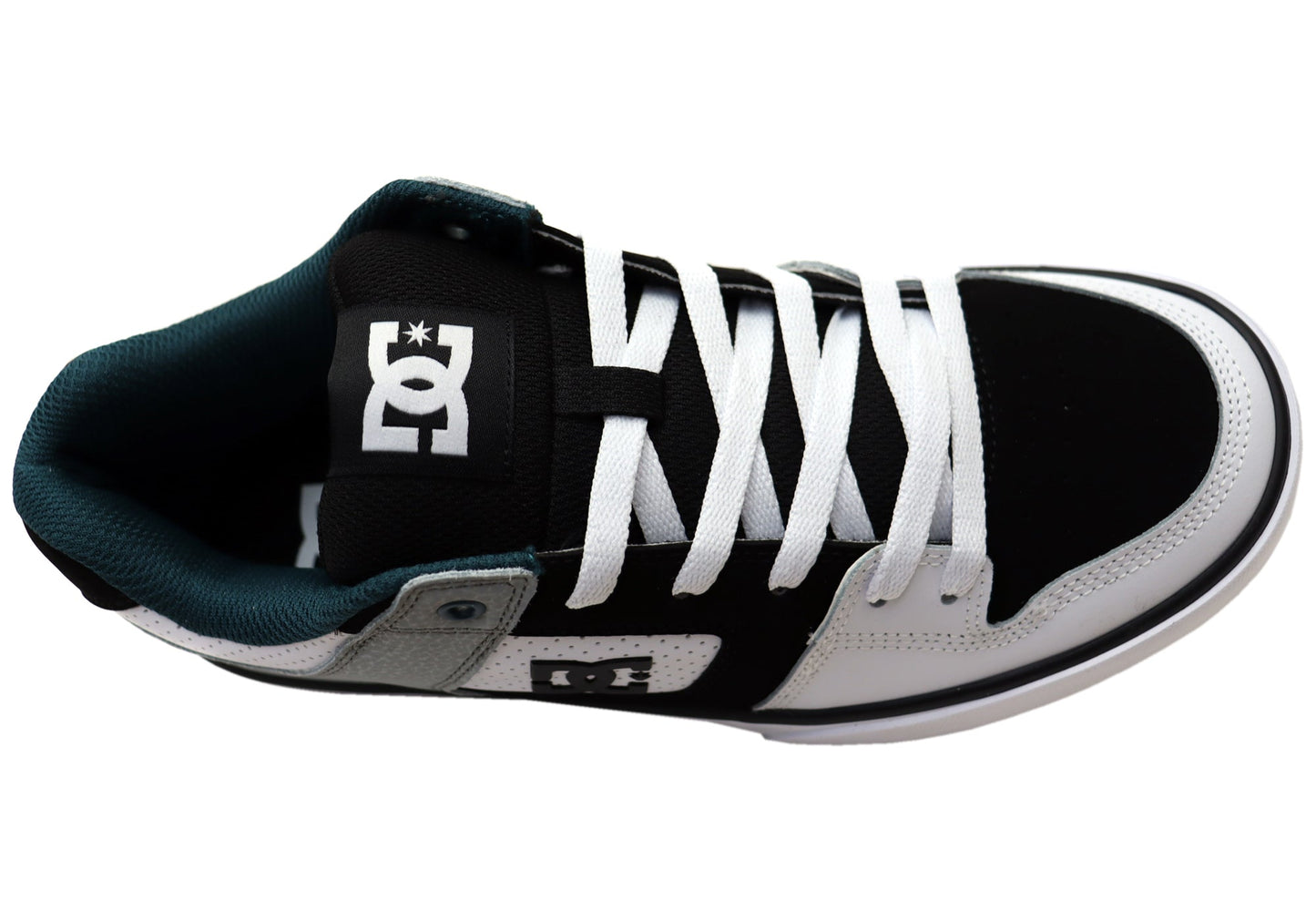 DC Shoes Mens Comfortable Leather Pure Lace Up Shoes New Teal White