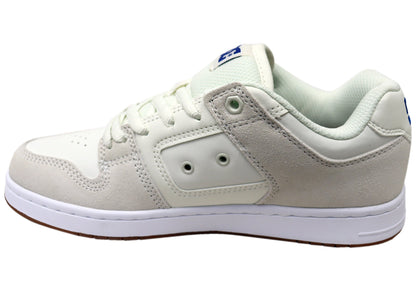 DC Shoes Mens Manteca 4 S Leather Shoes Off White Blue Red