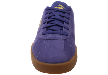 Puma Mens Club II Comfortable Leather Lace Up Sneakers