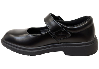 Skechers Kids Girls Leather Smooth Tracks Mary Jane School Shoes