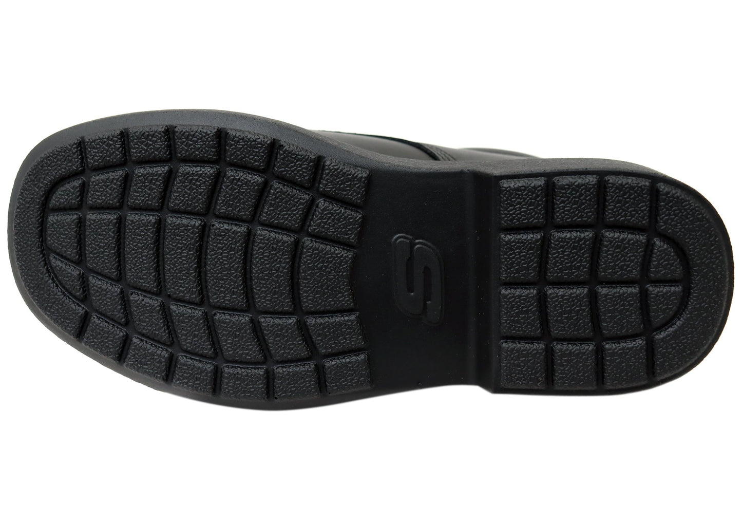 Skechers Unisex Kids Smooth Tracks Classic Frame Leather School Shoes
