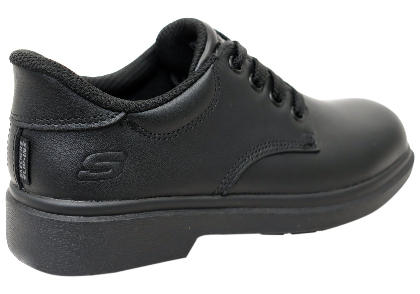 Skechers Unisex Kids Smooth Tracks Classic Frame Leather School Shoes