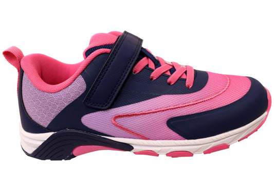 Harrison Nifty Kids Girls Adjustable Strap Athletic Shoes Navy Lilac