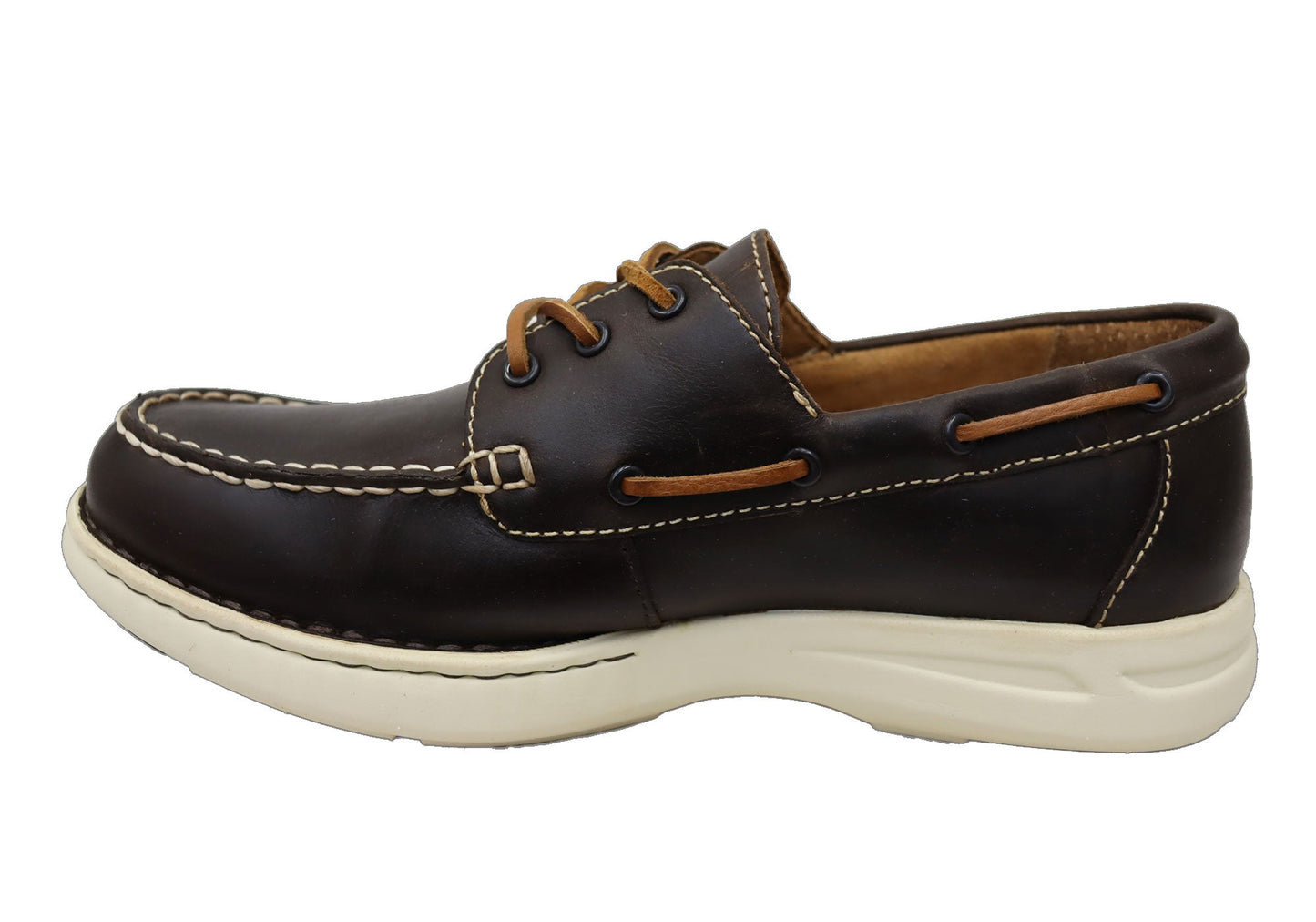 Born Mens Leather Mariner 3 Eye Boat Shoes With Comfortable Footbed