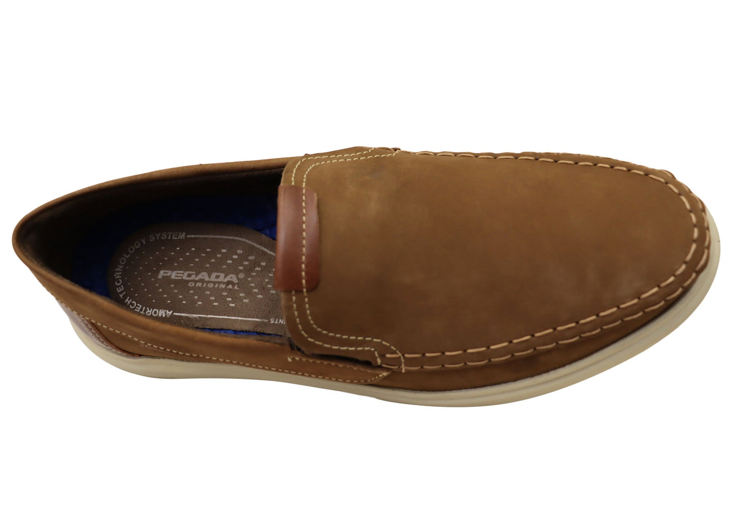 Pegada Reuben Mens Leather Comfort Casual Slip On Shoes Made In Brazil