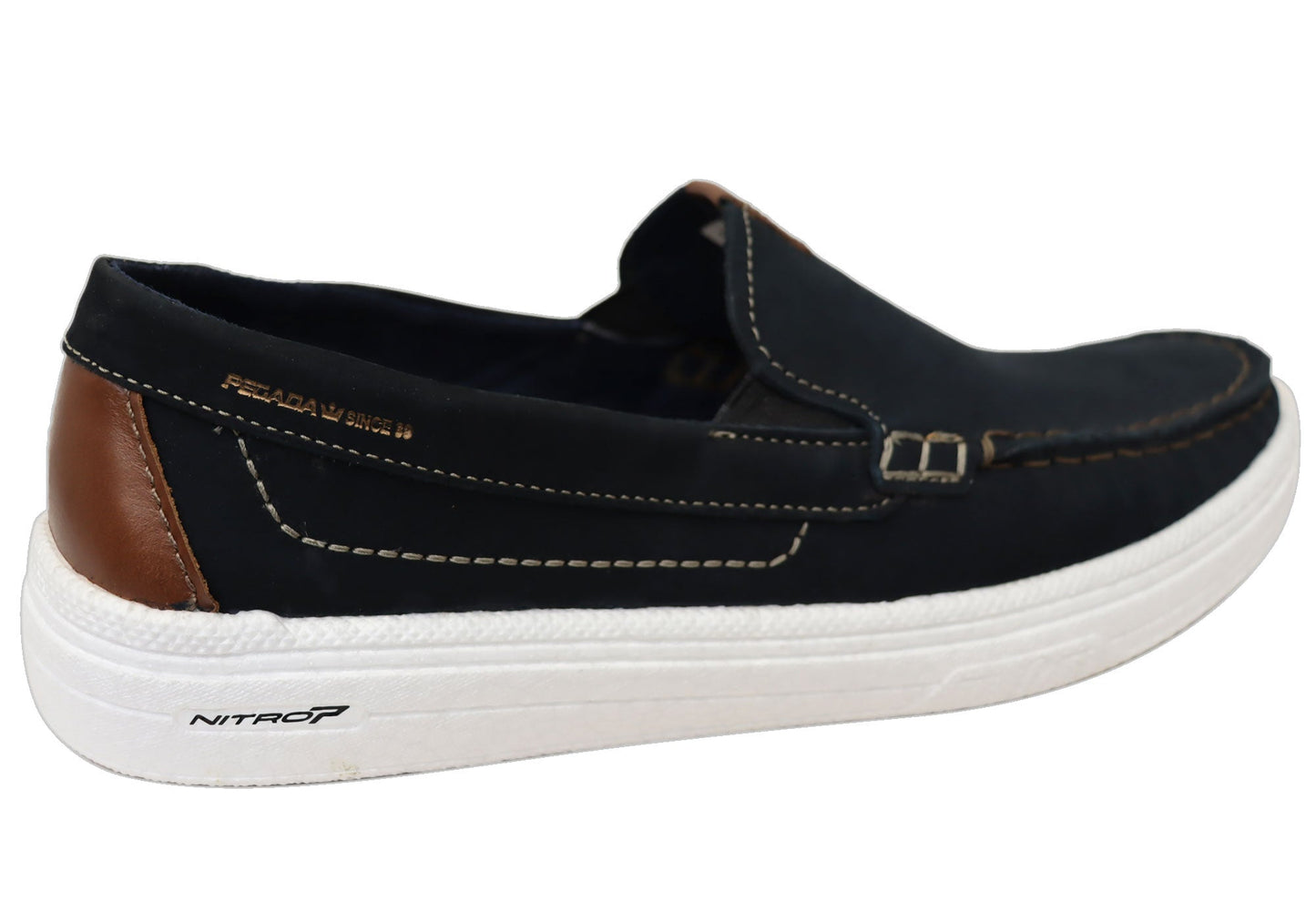 Pegada Renzo Mens Leather Comfort Casual Slip On Shoes Made In Brazil