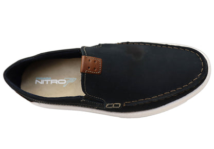Pegada Renzo Mens Leather Comfort Casual Slip On Shoes Made In Brazil