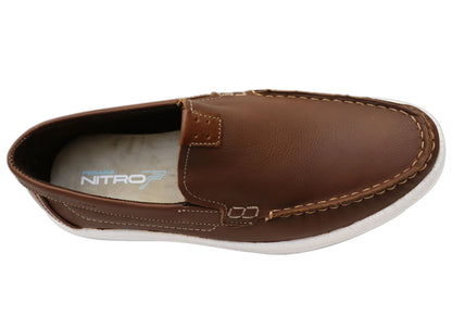 Pegada Renzo Mens Leather Comfort Casual Slip On Shoes Made In Brazil