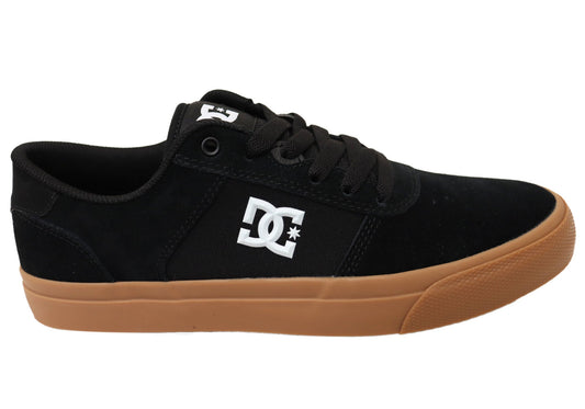 DC Shoes Mens Comfortable Teknic Leather Lace Up Shoes Black Gum