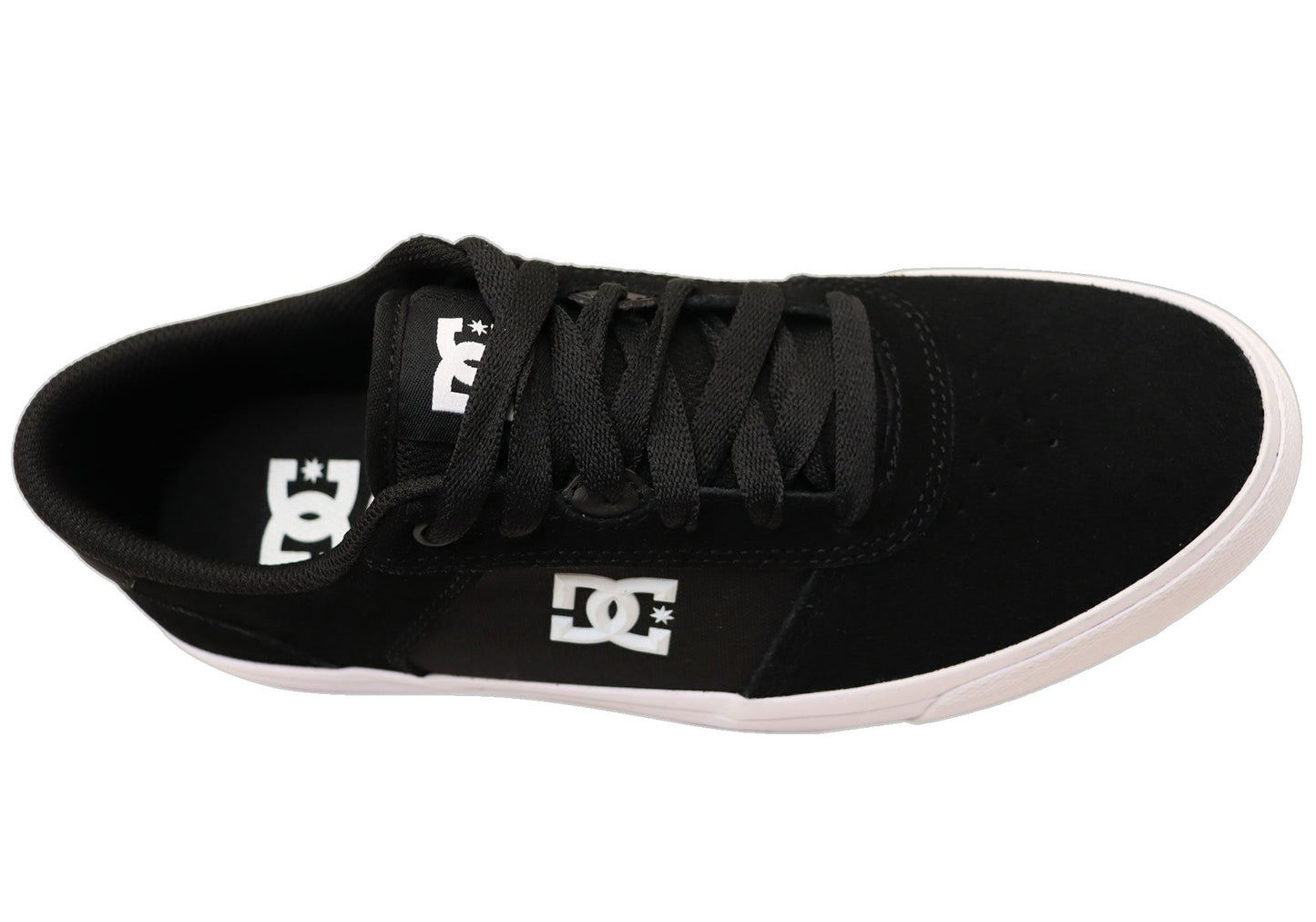 DC Shoes Mens Comfortable Teknic Leather Lace Up Shoes Black White