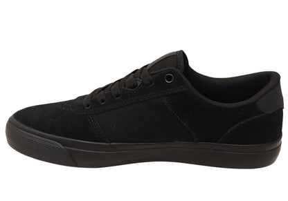 DC Shoes Mens Comfort Teknic Leather Lace Up Shoes Black Black Black