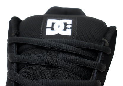 DC Shoes Mens Net Comfortable Leather Lace Up Shoes Black Grey Black