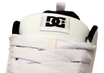 DC Shoes Mens Court Graffik Leather Lace Up Shoes White Black Black