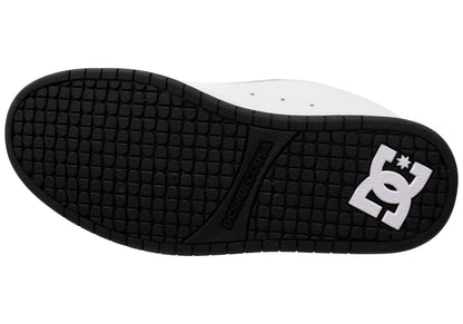 DC Shoes Mens Court Graffik Leather Lace Up Shoes White Black Black