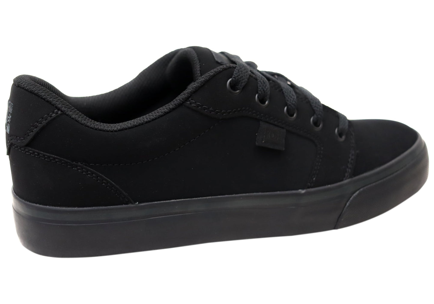 DC Shoes Mens Comfortable Leather Anvil Lace Up Shoes Black Black