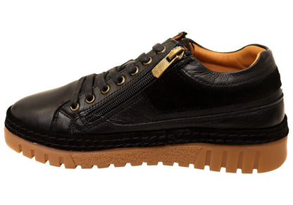 Cabello Comfort Wren Womens Leather Wide Fit Leather Casual Shoes