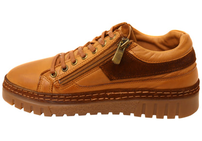 Cabello Comfort Wren Womens Leather Wide Fit Leather Casual Shoes