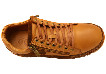 Cabello Comfort Wren Womens Leather Wide Fit Leather Casual Shoes