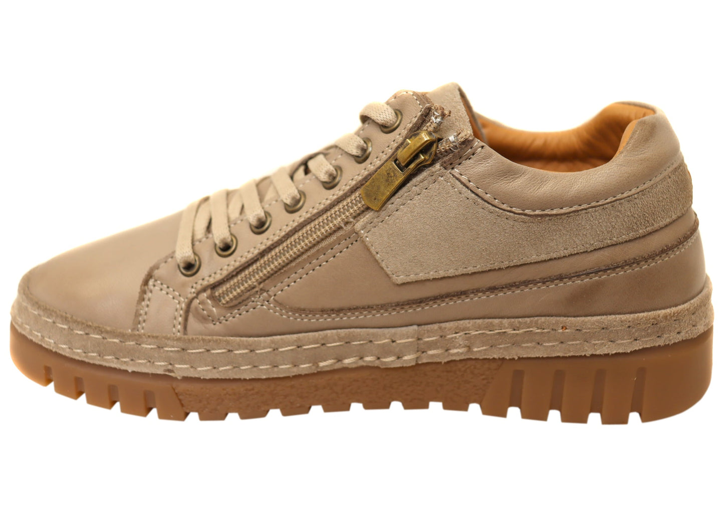 Cabello Comfort Wren Womens Leather Wide Fit Leather Casual Shoes