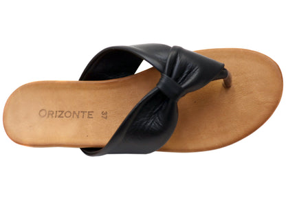 Orizonte Smilestep Womens Comfortable European Leather Thongs Sandals