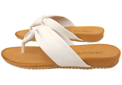 Orizonte Smilestep Womens Comfortable European Leather Thongs Sandals