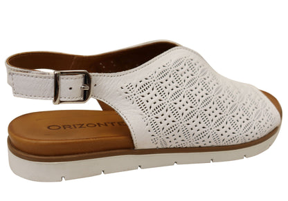 Orizonte Fleurflex Womens Comfortable European Leather Sandals
